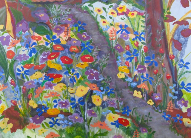 Art Via Vino painting - 15 Garden Path